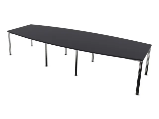vergadertafel,HxBxD 740x3600x1400mm,vatvormig,CC-zwart