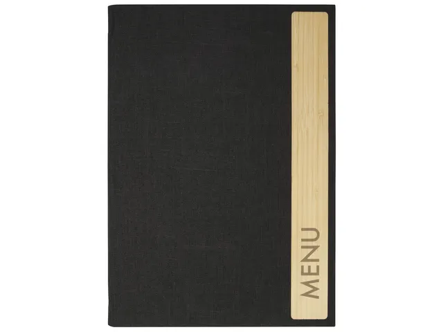 Porte-menu Sigel A4 gris foncé avec insert bambou pour 8 feuilles