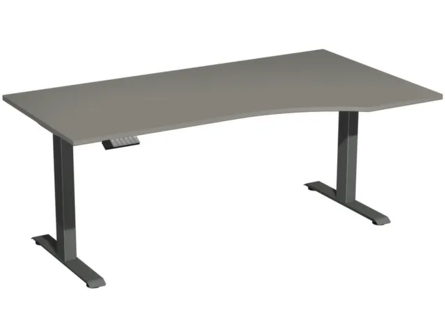 In hoogte verstelbaar bureau in vrije vorm,HxBxD 730-1230x1800x1000mm