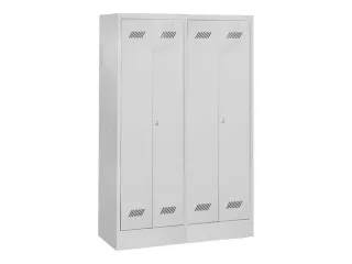 garderobekast,HxBxD 1850x1170x500mm,4vak,RAL7035,front RAL7035 - 2