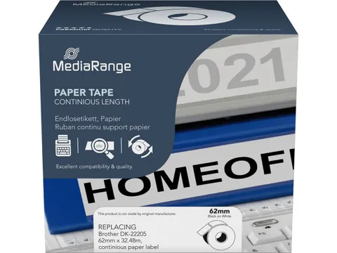 Brother DK-22205 doorlopend etiket zwart op wit 62mmx30m