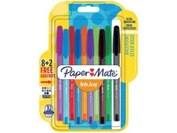 balpen InkJoy 100 met dop Assorti Medium blister 8 + 2 gratis