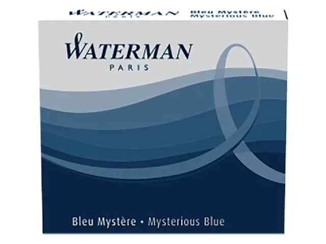 Inktpatroon Waterman lang Mysterious Blue Blauw-Zwart 8 stuks