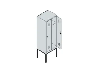 locker,HxBxD 1950x600x500mm,2vak,vak B 300mm,draaigrendel - 3