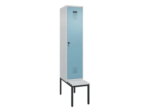locker met bank,HxBxD 2120x400x815mm,1vak,vak B 400mm,draaigrendel