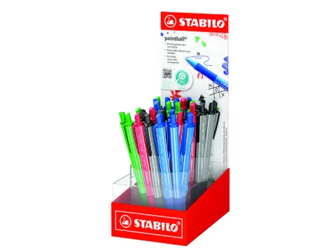 Stylo bille STABILO pointball Colorful Medium assorti