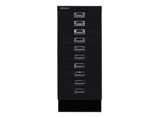 kantoor-ladekast HxBxD 670x279x380mm 10 laden romp + front zwart staal - 1