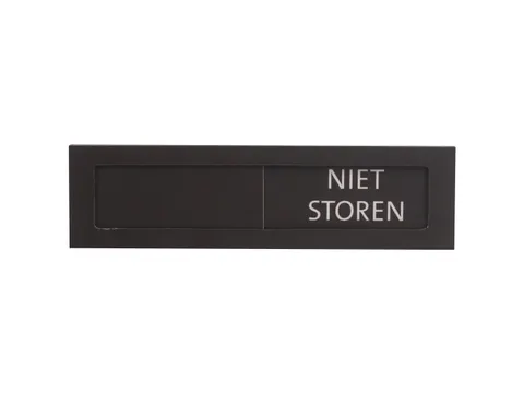 Premium Schuifbord Zwart Wit Niet Storen 150x40mm