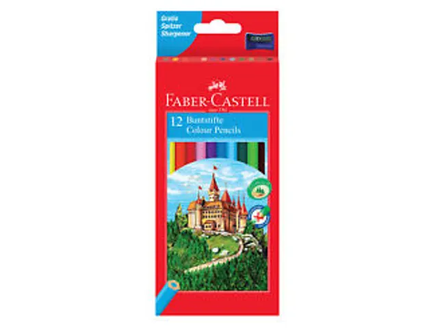 Crayons de couleur Faber-Castell Castle hexagonal étui ass. 12 pces