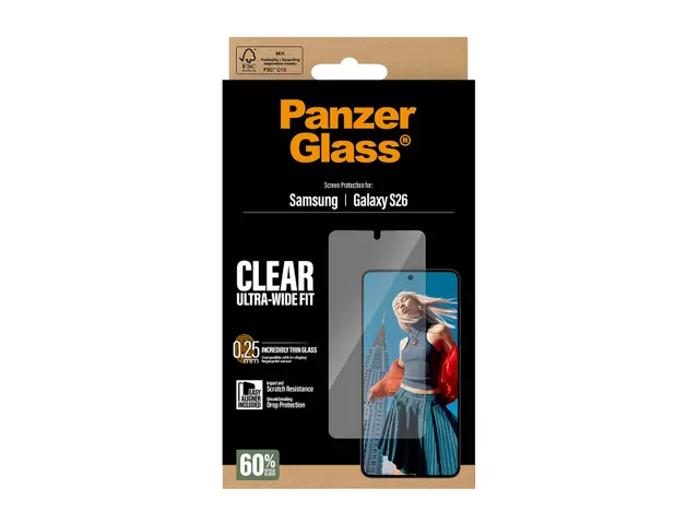 PanzerGlass Screen Protector Samsung Galaxy S26 | Ultra-Wide Fit w.