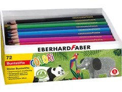 Kleurpotlood Eberhard Faber Jumbo 72st. driekantig in kartonnen doos