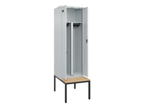 PBM-locker met bank,HxBxD 2120x600x815mm,2vak,vak B 300mm