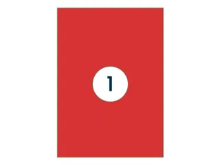 Gekleurde Etiketten 210x297mm A4 Rood 42624 1000 Vel - 2