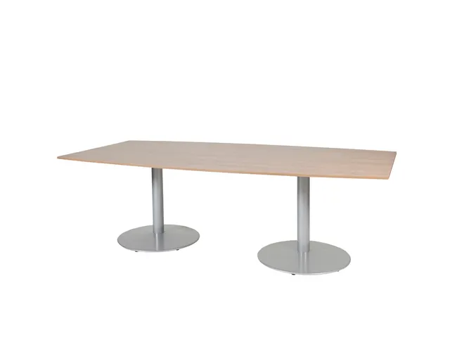 Linesto Vergadertafel Vaste Hoogte 240x120 Ton Havana/Kersen 25mm Alu