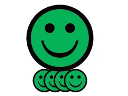 Magneet smiley 50mm emotie blij groen 5 stuks