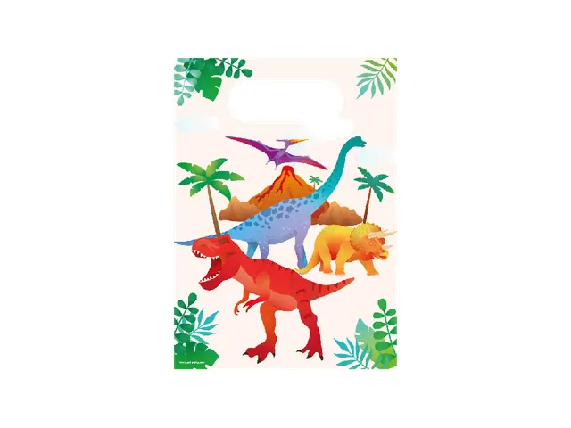 Gift bags Dino Papieren uitdeelzakjes 23x16,5cm 6 stuks