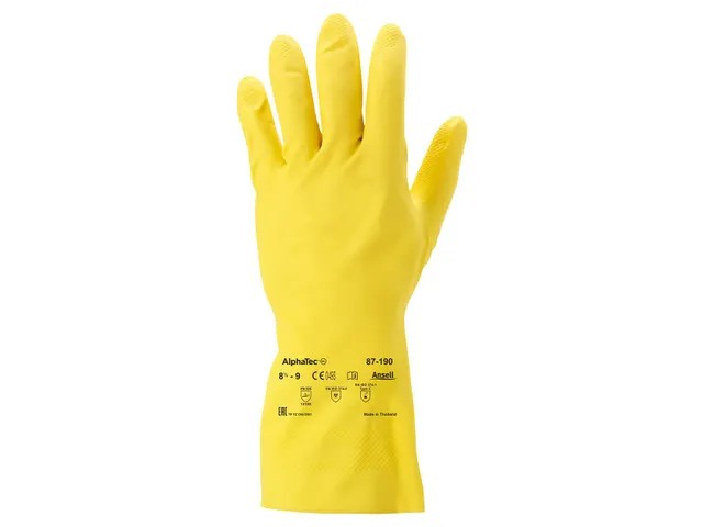 Ansell AlphaTec 87-190 Extra dunne handschoen Geel maat 8.5-9