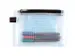 Trousse Foldersys A6 PVC transparent avec fermeture éclair noire 2 co