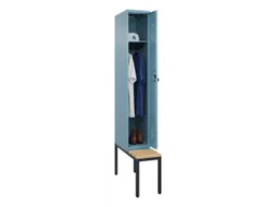 locker met bank,HxBxD 2120x300x815mm,1vak,vak B 300mm,draaigrendel