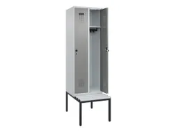 locker met bank,HxBxD 2120x600x815mm,2vak,vak B 300mm,draaigrendel