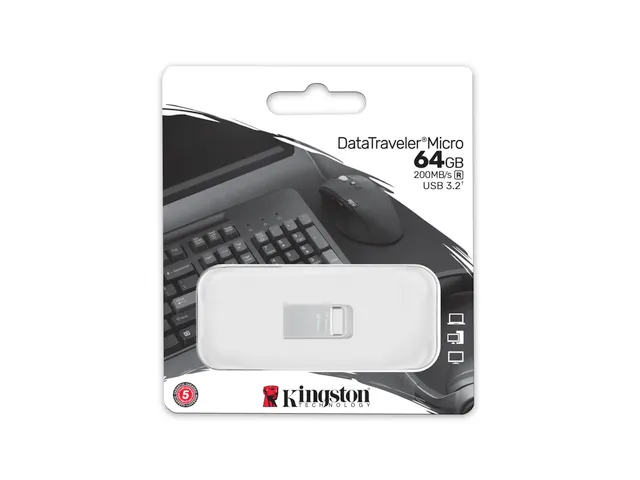 64 Go DataTraveler Micro 200 Mo/s Metal USB 3.2 Gen 1