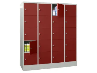 lockerkast,HxBxD 1850x1600x500mm,4x5vakken,RAL7035,front RAL3000 - 2