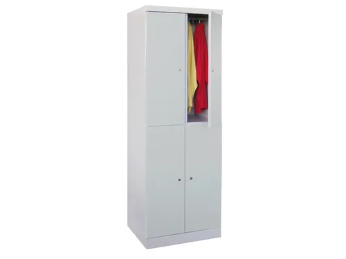 Dubbeldekse lockerkast,HxBxD 1800x600x500mm,RAL7035,front RAL6011