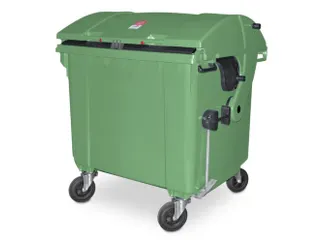 Vuilcontainers,1100l,romp HDPE groen,HxBxD 1460x1370x1210mm - 1