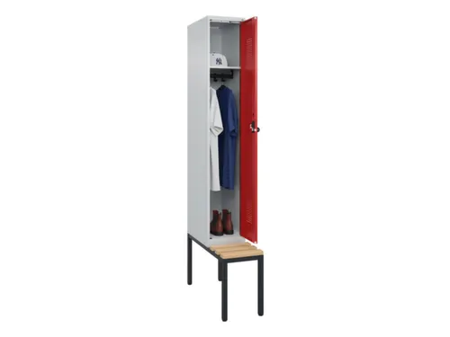 locker met bank,HxBxD 2120x300x815mm,1vak,vak B 300mm,draaigrendel