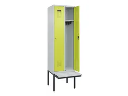 locker met bank,HxBxD 2120x600x815mm,2vak,vak B 300mm,cilinderslot