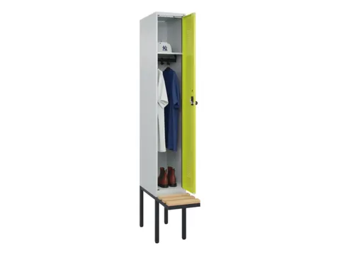 locker met bank,HxBxD 2120x300x815mm,1vak,vak B 300mm,draaigrendel