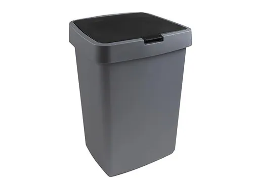 Afvalbak Delta klepdeksel 25 Liter grijs Zwart