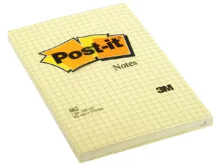 Memoblok Post-it 662 102x152mm ruit geel - 1