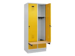 locker met bank,HxBxD 1950x800x815mm,2vak,vak B 400mm,draaigrendel