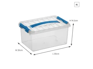 Q-line opbergbox 6L transparant blauw - 30x20x14,5cm - 2