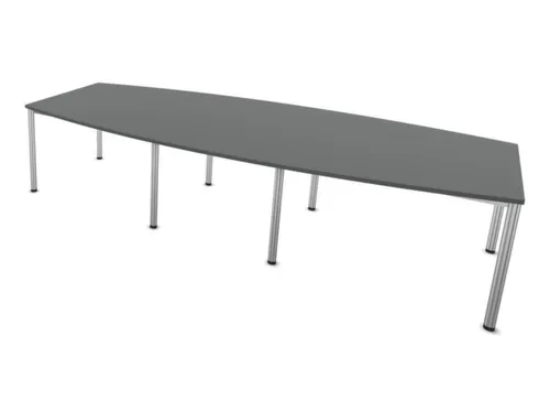 vergadertafel,HxBxD 740x3200x1400mm,vatvormig,MS-donkergrijs