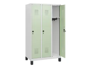 schoollocker,HxBxD 1630x900x500mm,3vak,vak B 300mm,draaigrendel,voeten - 1