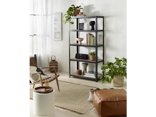 Rek Home Maxi 176x90x45cm 5 Legborden Zwart Metaal