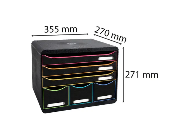 Ladenblok A4+ STORE-BOX MAXI 6 laden zw/harlekijn/zw