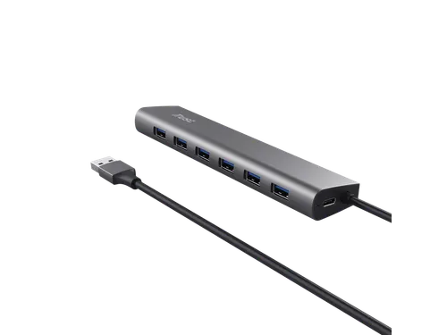 Hub Trust HALYX 7-port USB-A 3.2 zilver