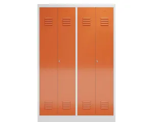 garderobekast HxBxD 1800x1185x500mm 4vak klink RAL7035 RAL3000 - 2