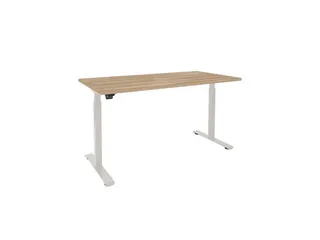 Elektrisch Verstelbaar Bureau 2 Motoren 160x80cm Frame Wit Blad Honey - 1