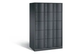 lockerkast cil.slot 1950x1150x640mm 3x5 vakken RAL7021 front RAL7021