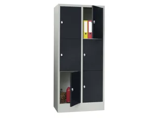 lockerkast,HxBxD 1850x800x500mm,2x3vakken,RAL7035,front RAL7016 - 2