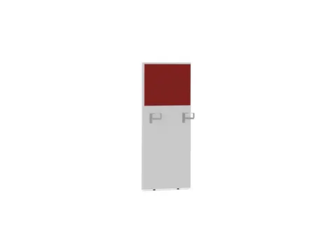baliepaneel,v. bureau,aanbouw rechts,B 600mm,Bl-wit,BN4011-rood