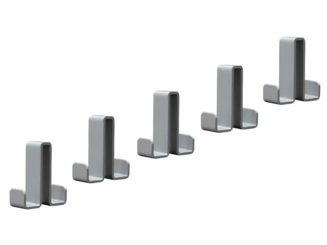 Dubbele Haak,V. Wand-/Staande Kapstok,Aluminium