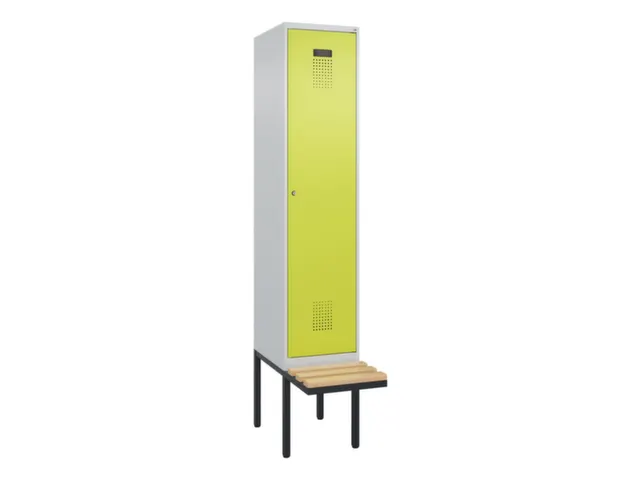 locker met bank,voor scheiding van kleding,HxBxD 2120x400x815mm,1vak