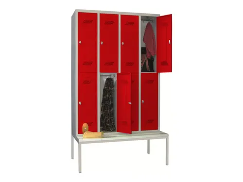 banklocker,dubbeldeks,HxBxD 2150x1200x800mm,RAL7035,front RAL3000