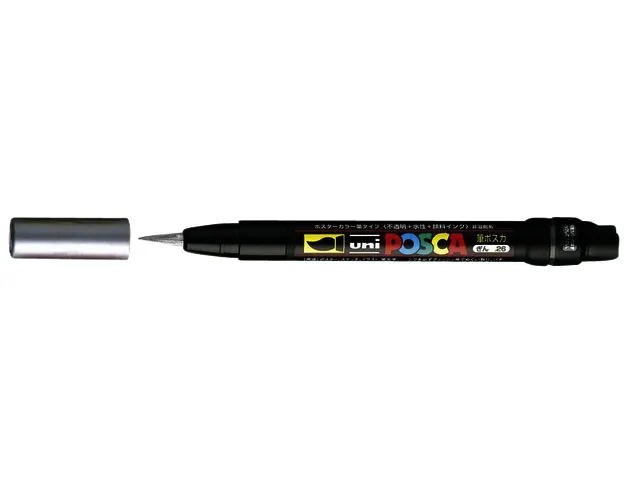 Brushverfstift Posca PCF350 Penseelpunt 1-10mm Zilver