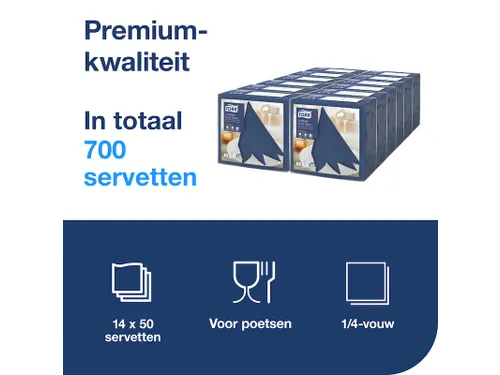 Linstyle Dinnerservet 478856 39x39cm 1-laags 1/4 vouw midnight blue